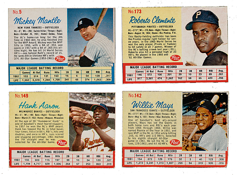 1962 Post Cereal Complete Set (200)