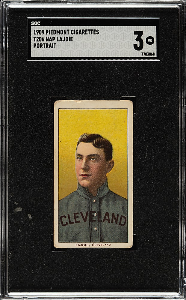 1909-1911 T206 White Border Nap Lajoie Portrait SGC VG 3