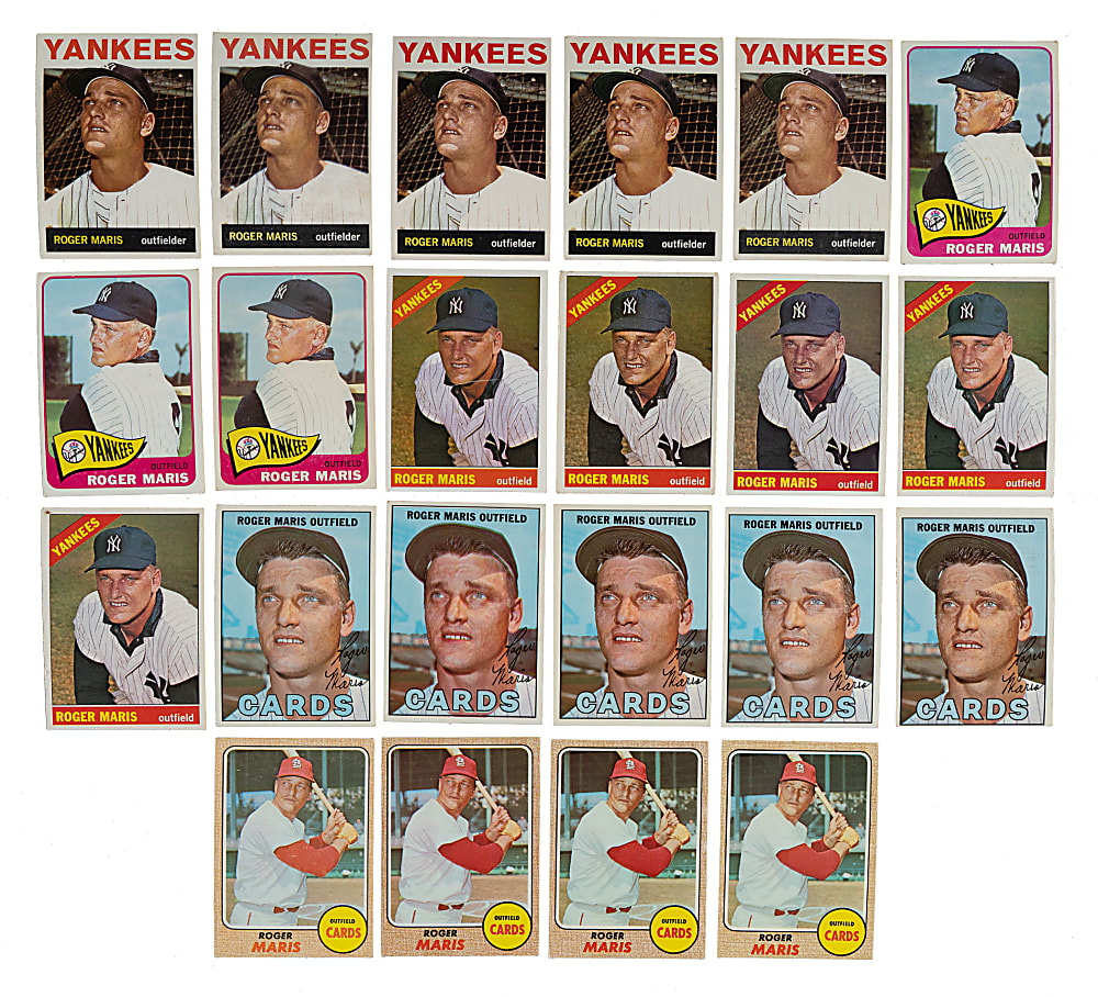 1958 to 1968 Topps Roger Maris Collection (68) Including Rookie Card