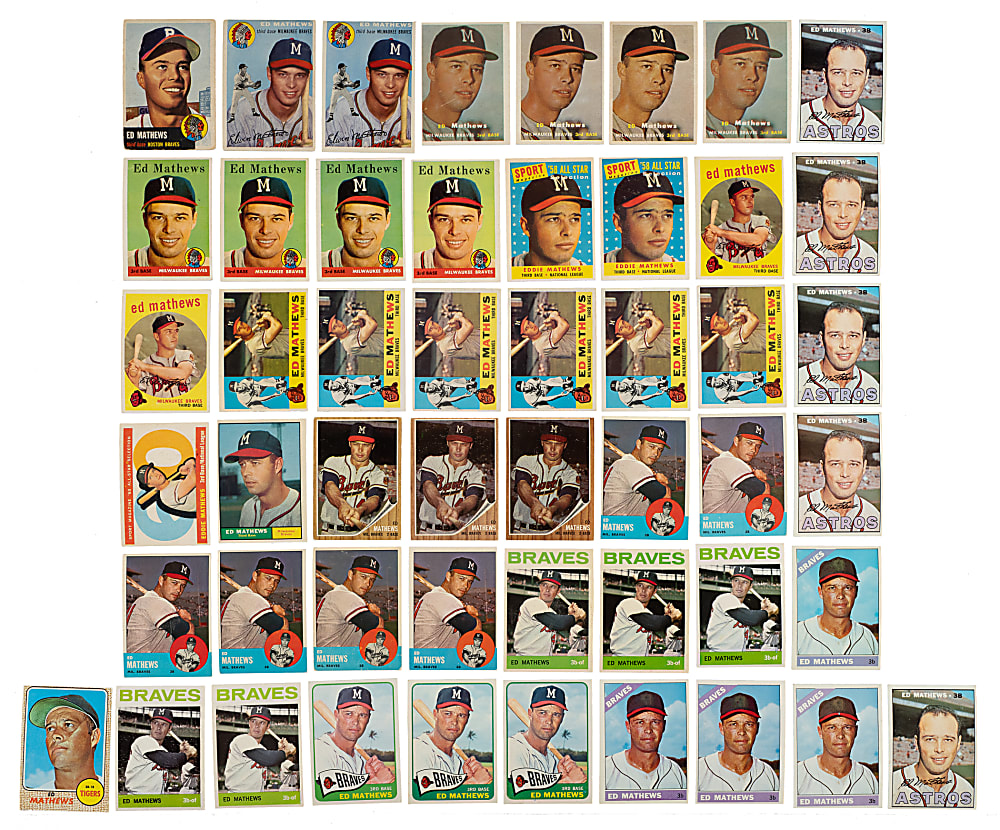 1953 to 1968 Topps and Bowman Eddie Mathews Collection (54)