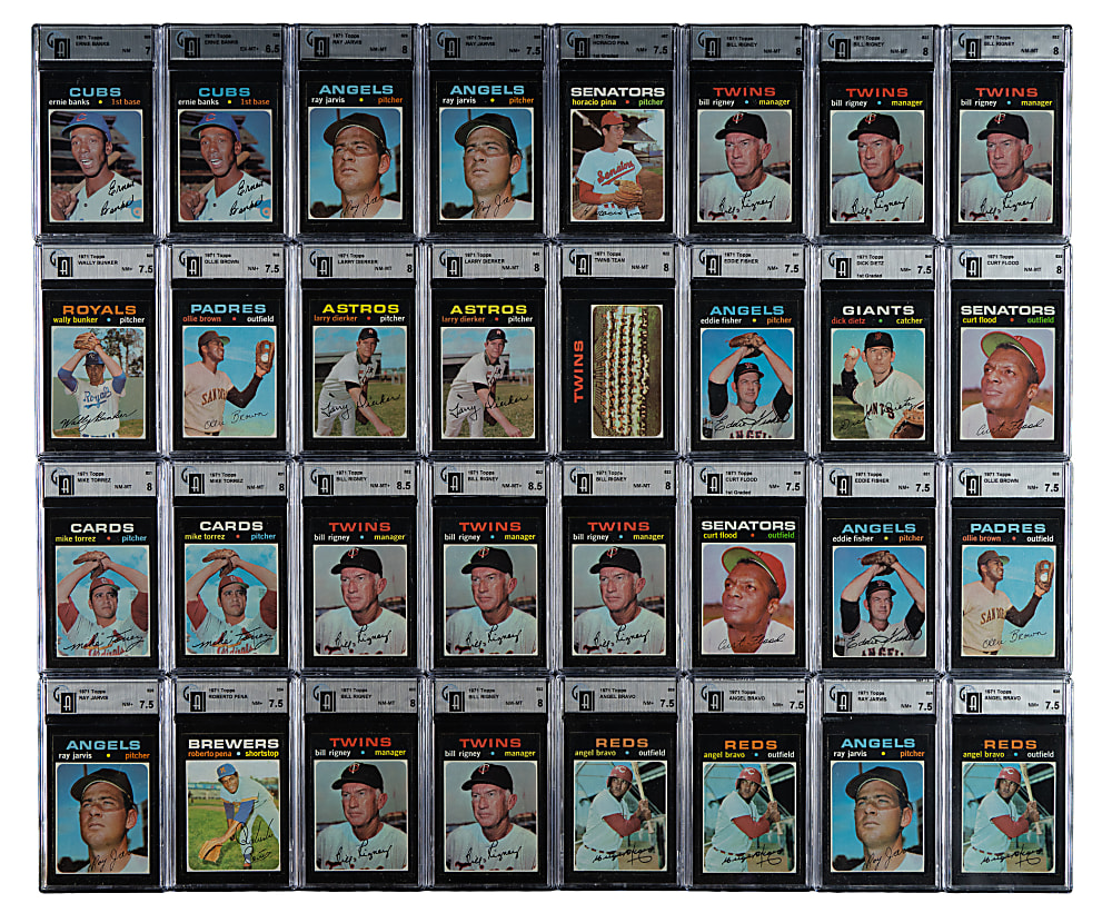 1971 Topps GAI-Graded Collection (44) Including Ernie Banks and Carl Yastrzemski