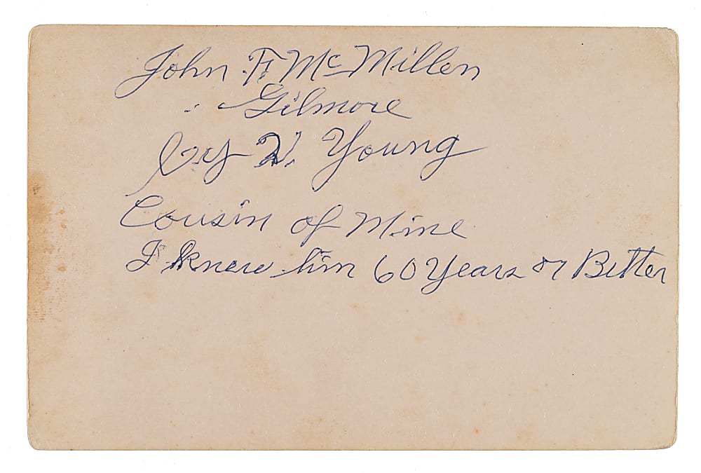 Exceptional Circa 1880s R. Stevenson Studios Cy Young Cabinet - Pre-Rookie and Family Provenance