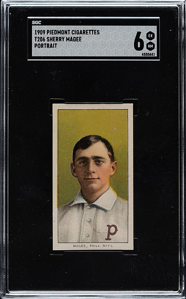1909-1911 T206 White Border Sherry Magee Portrait SGC EX/NM 6 (Paul Pollard Collection)