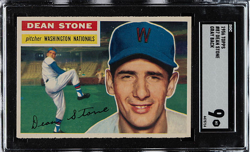 1956 Topps #87 Dean Stone Gray Back SGC MINT 9 - 1 of 2 - Highest Graded!