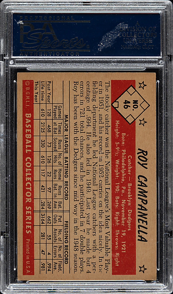 1953 Bowman Color #46 Roy Campanella PSA NM-MT 8