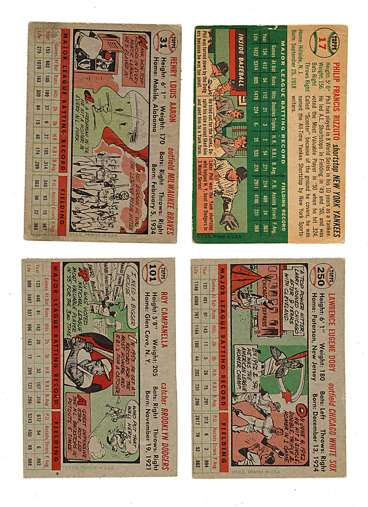 1954 to 1956 Topps Partial Set Trio (3 Sets, 457 Cards)