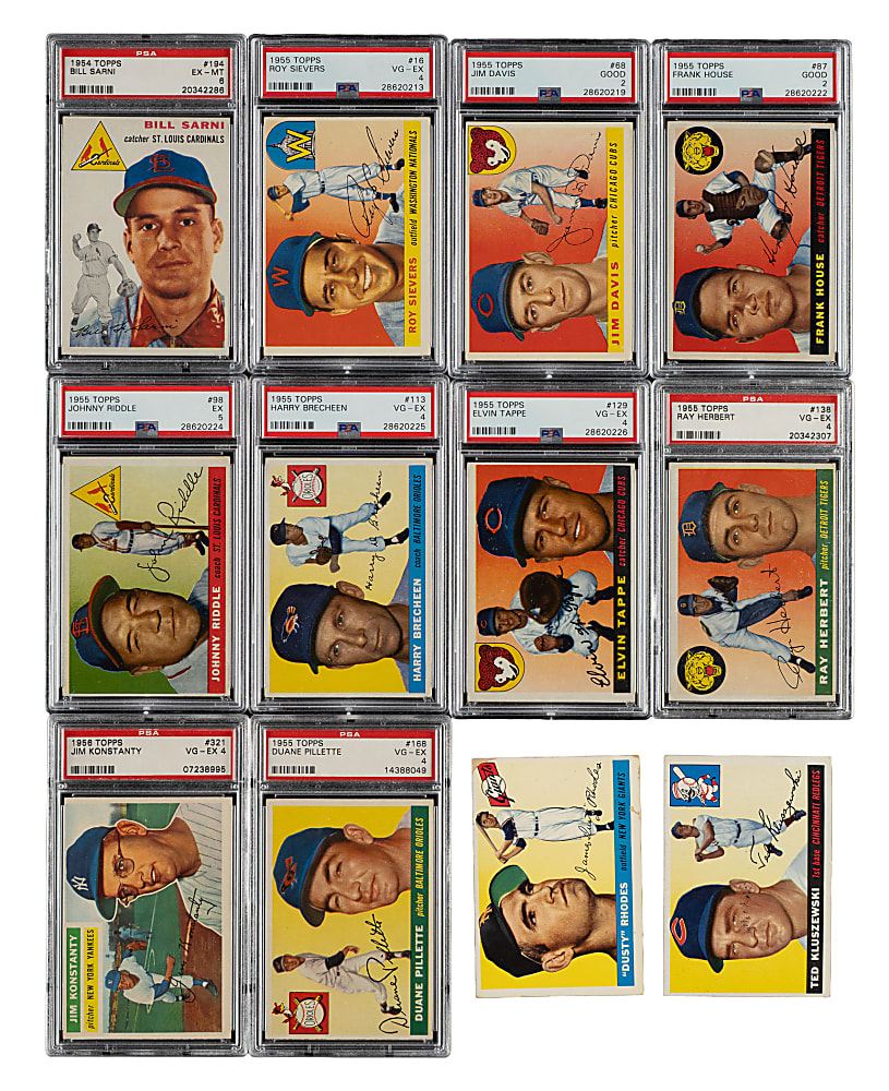 1954 to 1956 Topps Partial Set Trio (3 Sets, 457 Cards)