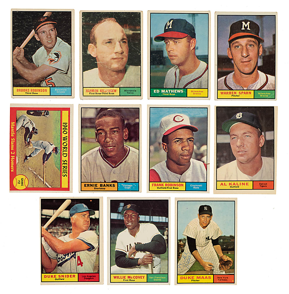 1961 Topps Near-Complete Set (461/587) Including 23 PSA- and SGC-Graded Cards