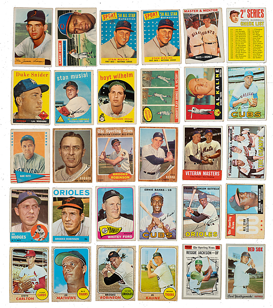 1953 to 1971 Topps, Bowman, Fleer, and Post Cereal Shoebox Collection (837) Including 113 Hall of Famers