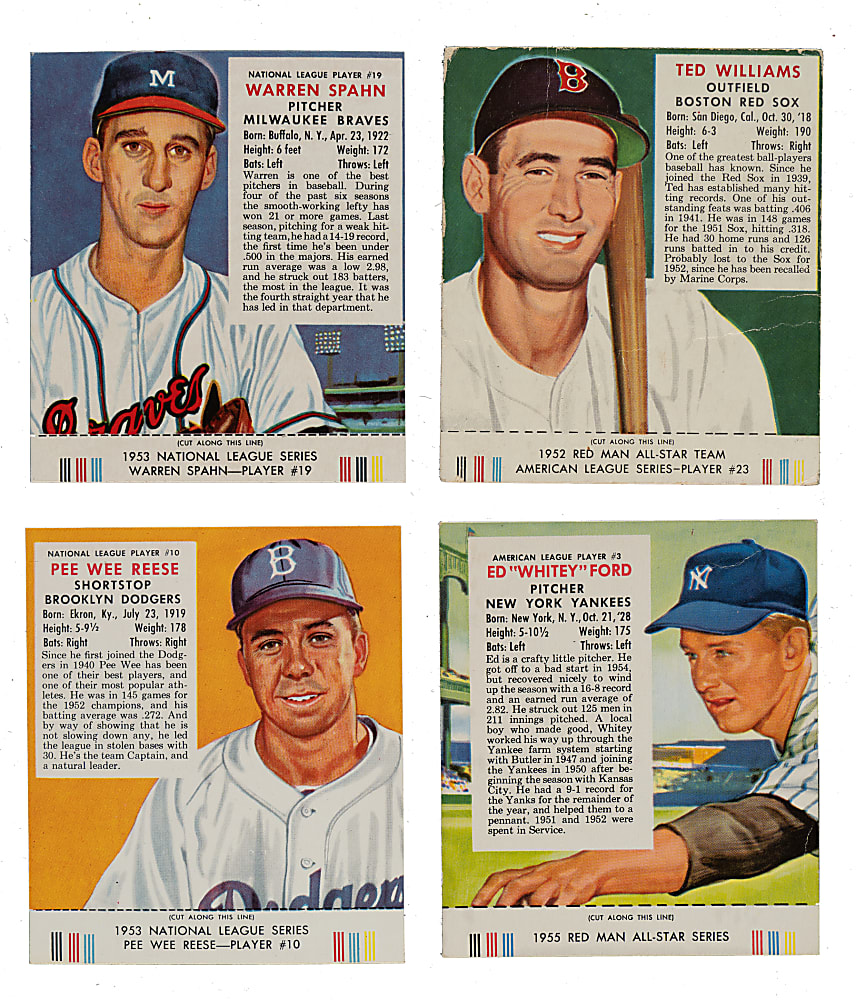 1952 to 1955 Red Man Tobacco Collection (89) Including 23 Hall of Famers