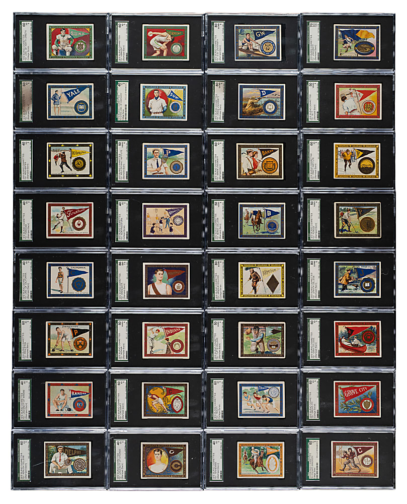 1909-1910 T51 Murad "College Series" PSA- and SGC-Graded Partial Set (78/150)