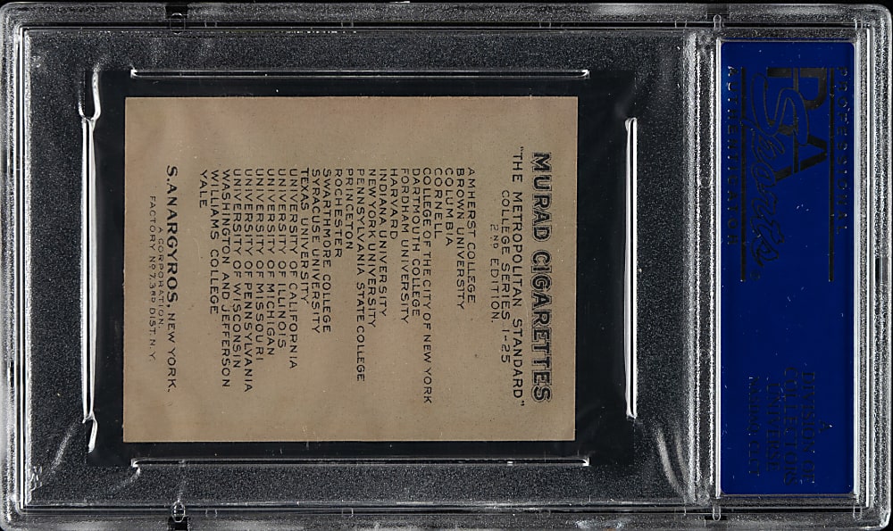 1909-1910 T51 Murad "College Series" University of Michigan PSA NM-MT 8 - 1 of 1 - Highest Graded!