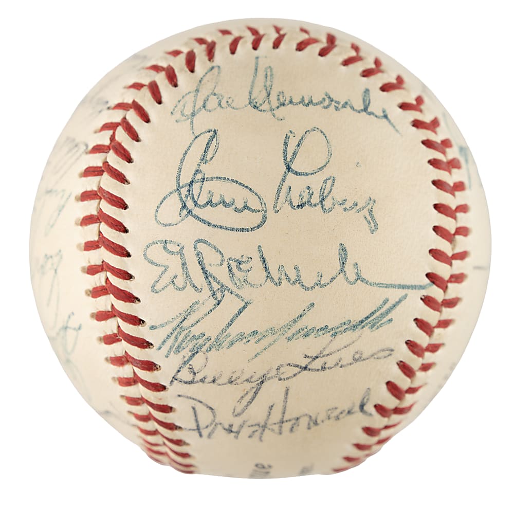 1955 Brooklyn Dodgers World Champions Team-Signed Baseball with Robinson, Campanella, and Hodges - JSA