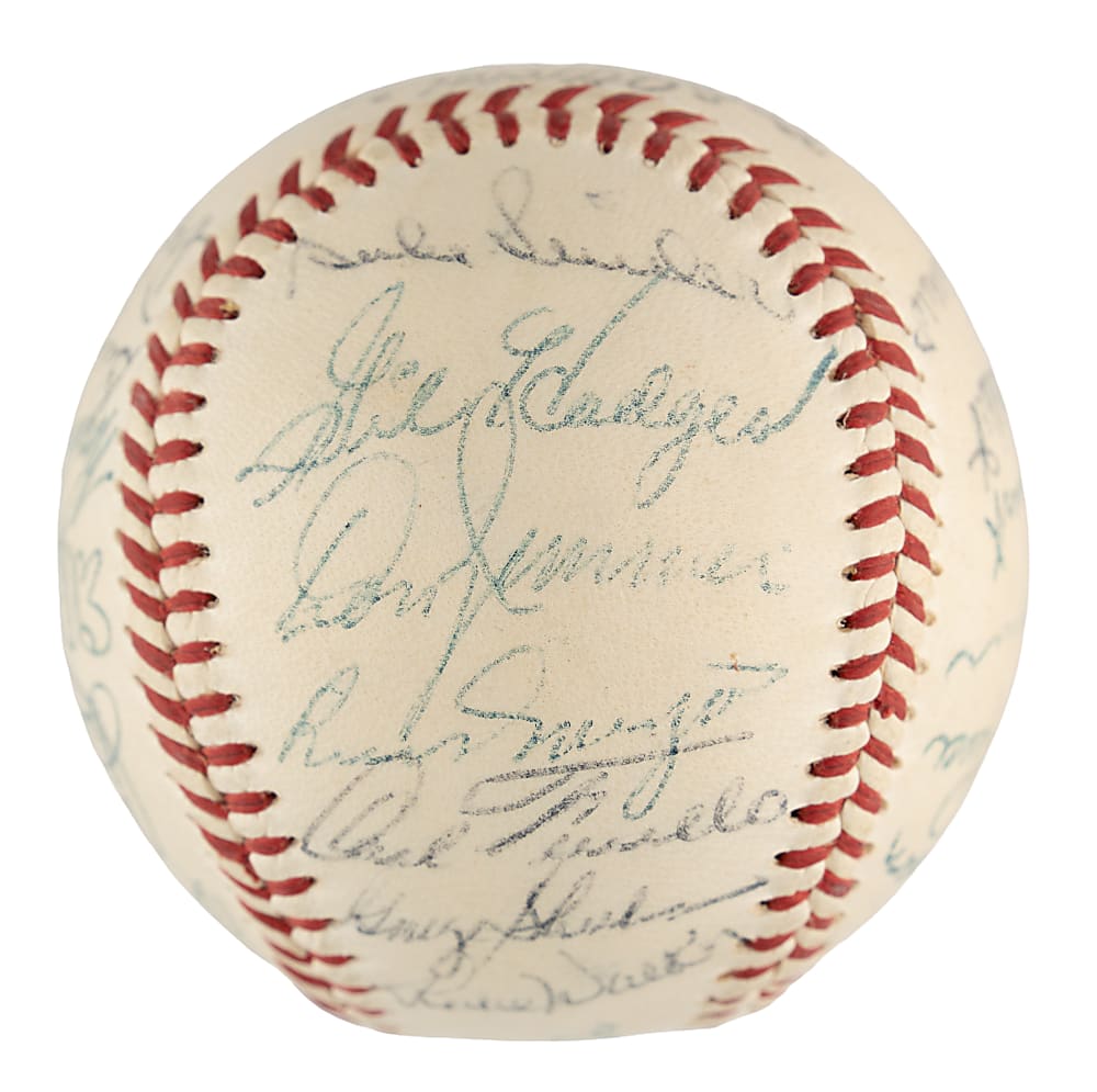 1955 Brooklyn Dodgers World Champions Team-Signed Baseball with Robinson, Campanella, and Hodges - JSA