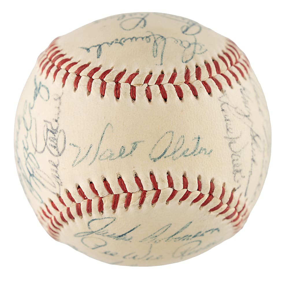 1955 Brooklyn Dodgers World Champions Team-Signed Baseball with Robinson, Campanella, and Hodges - JSA