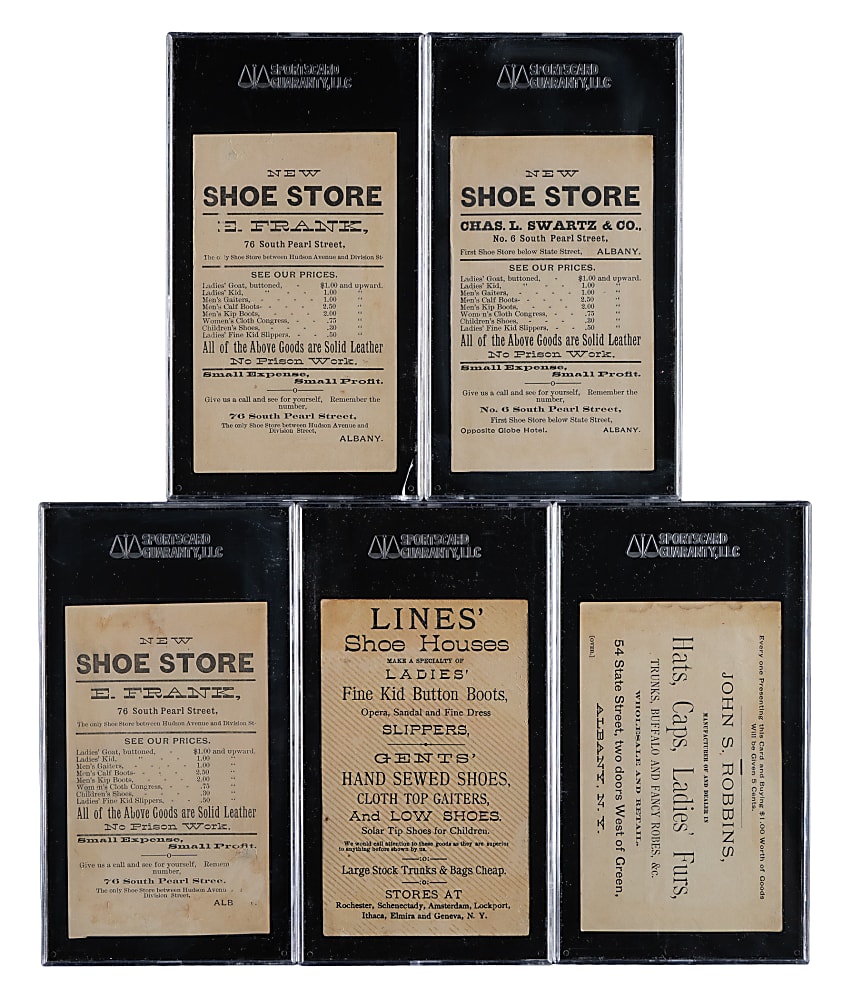 1880s H804-7 “Merchant’s Gargling Oil Series” Trade Card SGC-Graded Complete Set (5)