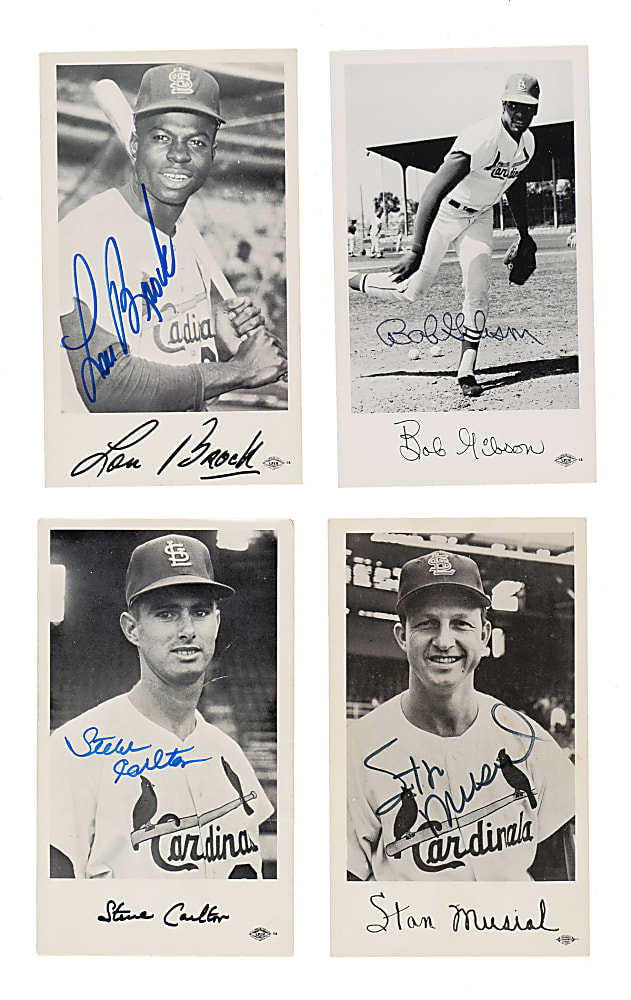Signed 1953 to 1969 St. Louis Cardinals Team-Issued Postcards/Photocards Collection (126) Including Gibson, Minoso, Musial, Brock, and Carlton
