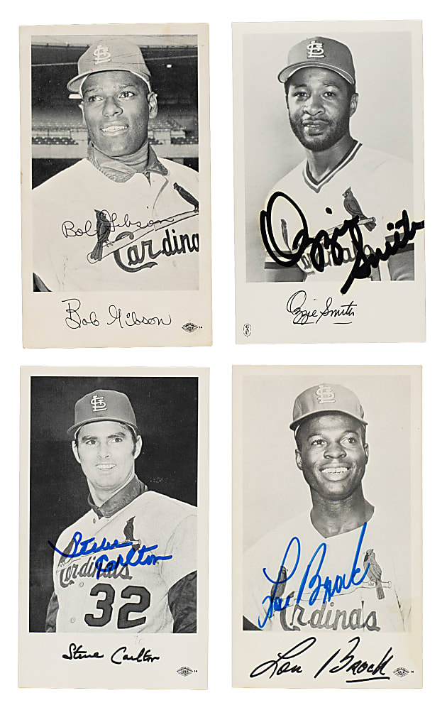 Signed 1967 to 1988 St. Louis Cardinals Team-Issued Postcards/Photocards Collection (276) Including Carlton, Allen, Brock, and Gibson