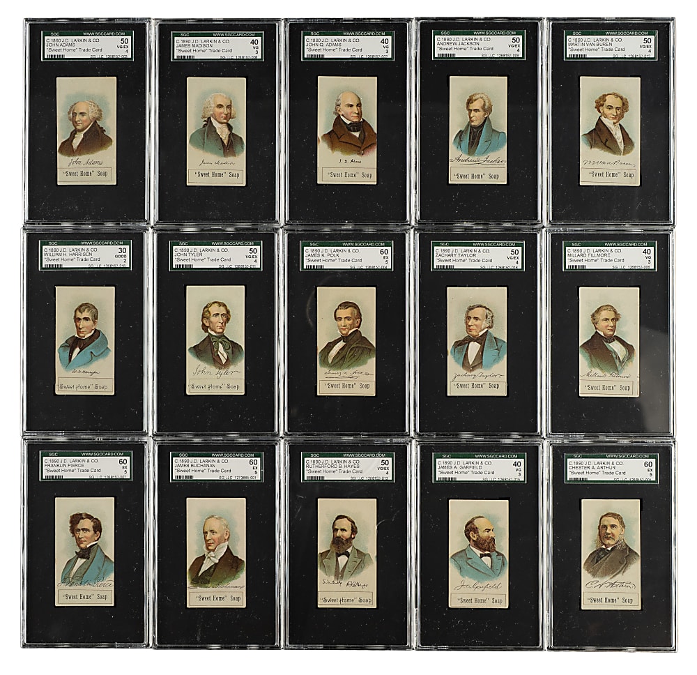 1889 H600 J. D. Larkin "Presidents" SGC-Graded Near-Complete Set (19/23)