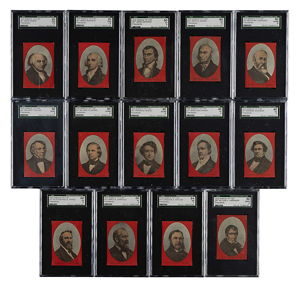 1910 D67 Ward's Tip Top Bread "Presidents" SGC-Graded Partial Set (18/26)