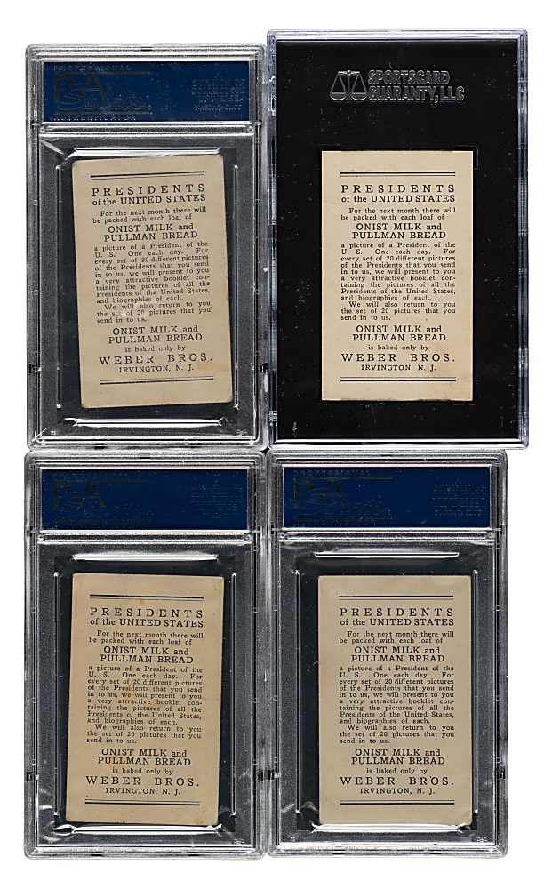 1925 D68 Weber Bros. "Presidents of the United States" PSA- and SGC-Graded Near-Complete Set (26/30) Including George Washington, Abraham Lincoln, and Thomas Jefferson