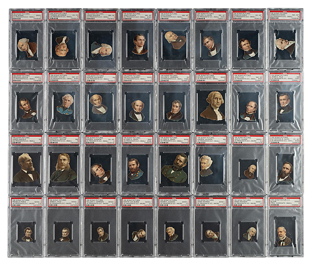 1880s Y95 Scrap Pictures "U.S. Presidents" PSA- and SGC-Graded Collection (50)