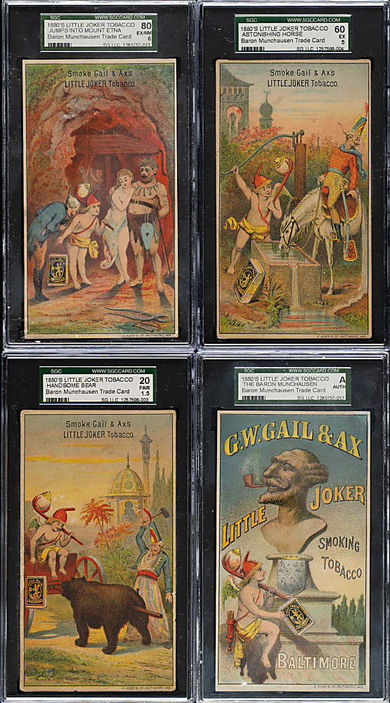 Circa 1890 Gail & Ax Little Joker SGC-Graded Complete Set (10) Plus Trade Card