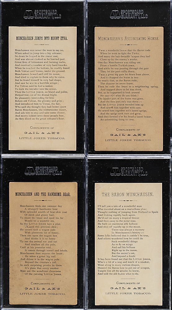 Circa 1890 Gail & Ax Little Joker SGC-Graded Complete Set (10) Plus Trade Card