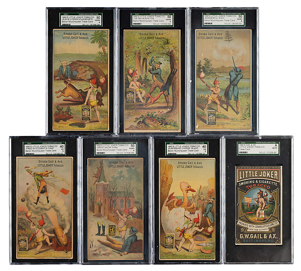 Circa 1890 Gail & Ax Little Joker SGC-Graded Complete Set (10) Plus Trade Card