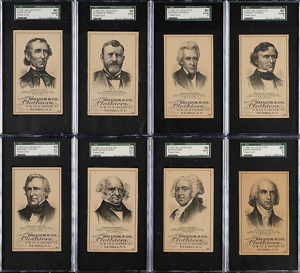 Circa 1887 HD2A Hallock & Co. "Presidents" SGC-Graded Collection (12) Including Lincoln, Washington, and Jefferson