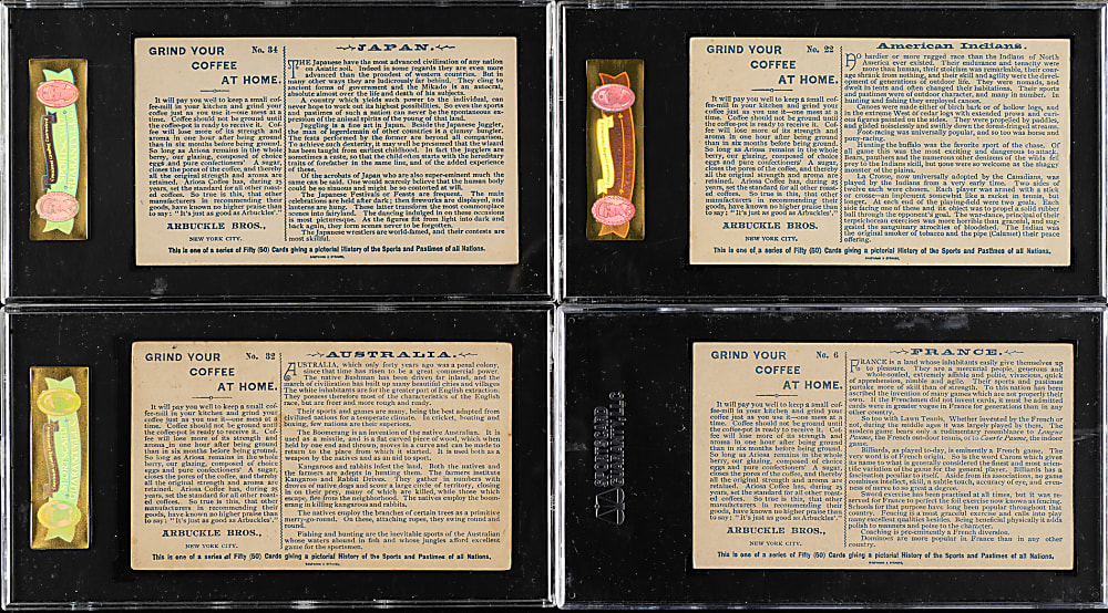 Nineteenth-Century "K" Arbuckle Coffee Trade Cards SGC-Graded Collection (22)