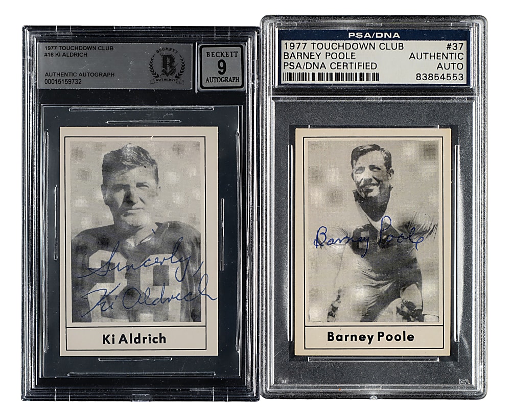 Signed 1977 Touchdown Club Near-Complete Set (43/50) Including Halas, Friedman, Grange, and Nagurski