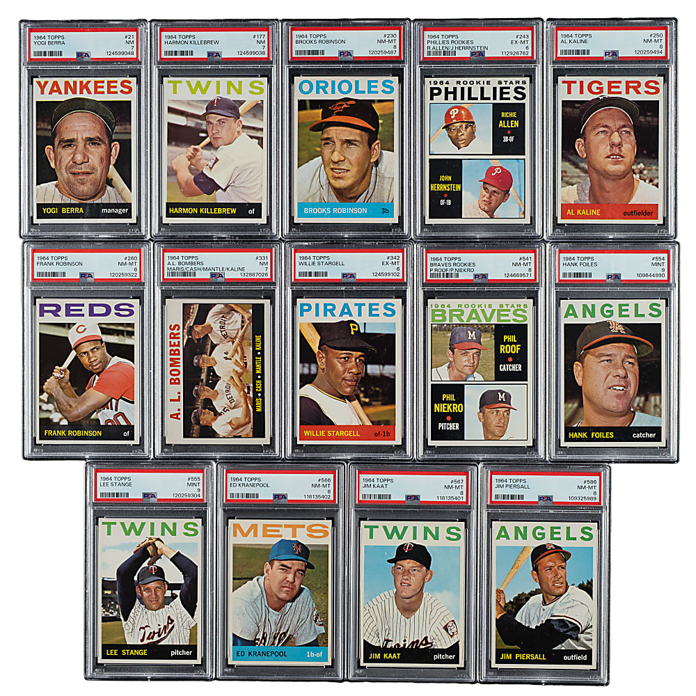 High-Grade 1964 Topps Near-Complete Set (511/587) Including 87 PSA-Graded Cards