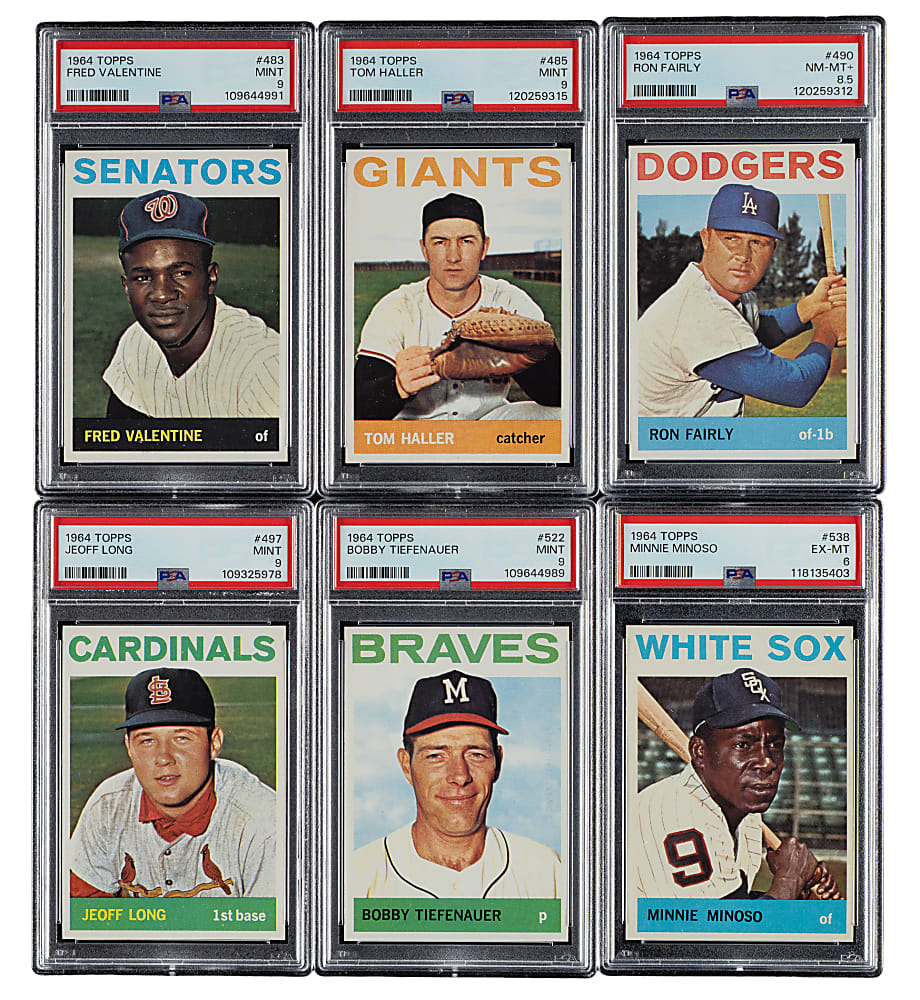 High-Grade 1964 Topps Near-Complete Set (511/587) Including 87 PSA-Graded Cards