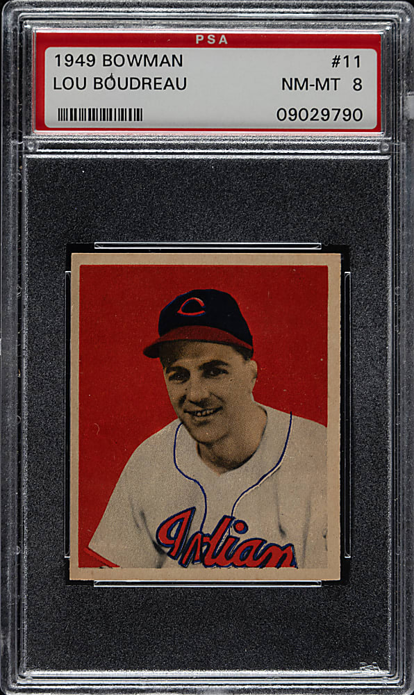 1949 Bowman #11 Lou Boudreau PSA NM-MT 8
