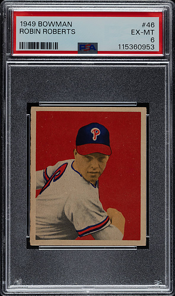 1949 Bowman #46 Robin Roberts Rookie PSA EX-MT 6