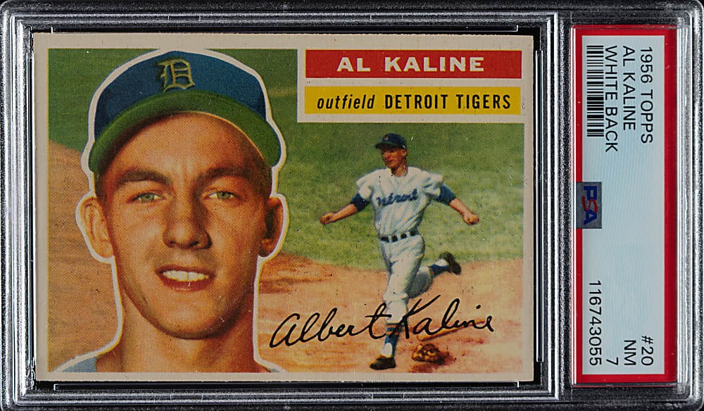 1956 Topps #20 Al Kaline White Back PSA NM 7
