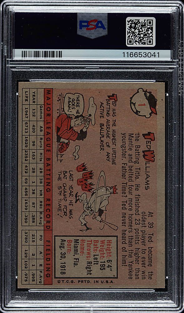 1958 Topps #1 Ted Williams PSA NM 7