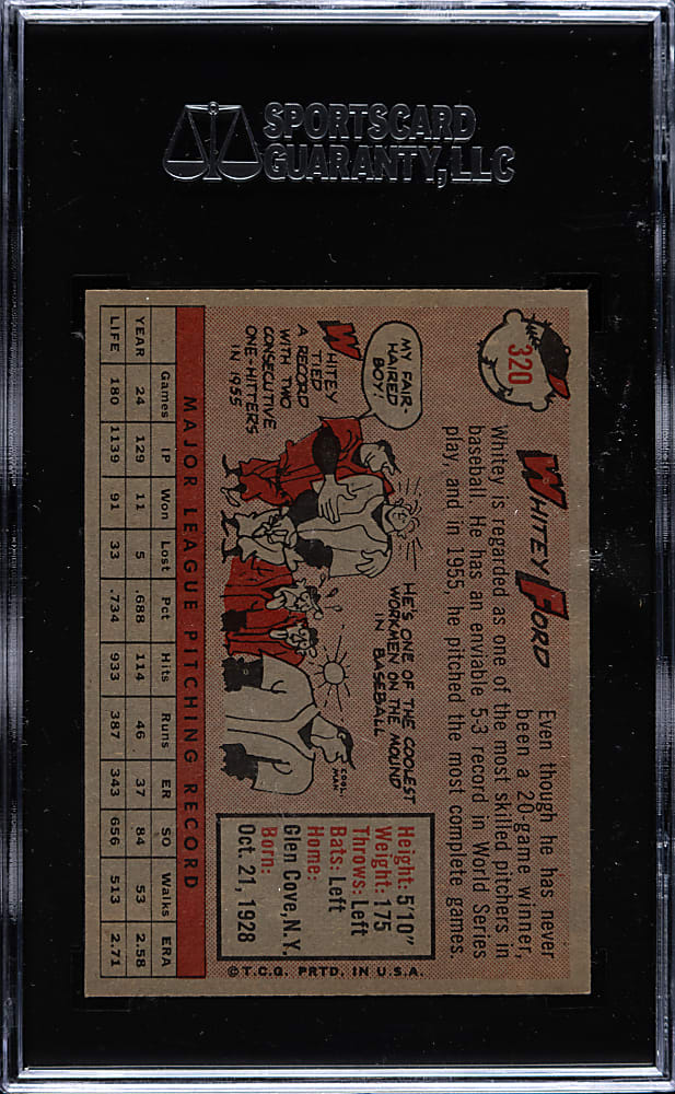 1958 Topps #320 Whitey Ford SGC NM/MT 88