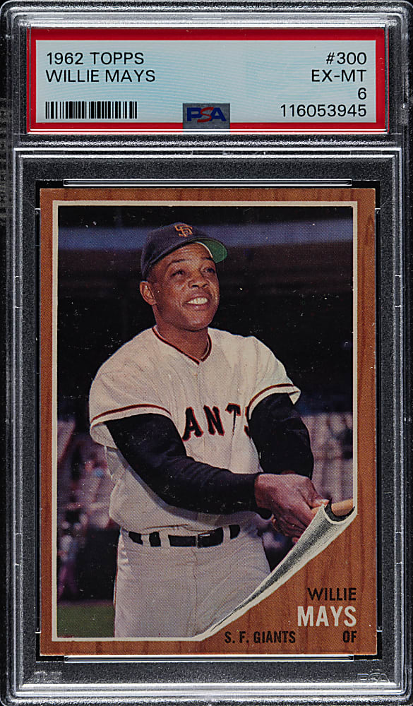 1962 Topps #300 Willie Mays PSA EX-MT 6