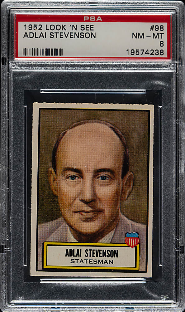 1952 Topps "Look 'n See" #98 Adlai Stevenson PSA NM-MT 8
