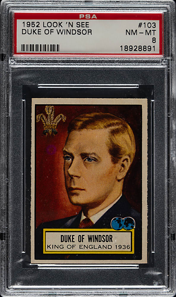 1952 Topps "Look 'n See" #103 Duke of Windsor PSA NM-MT 8