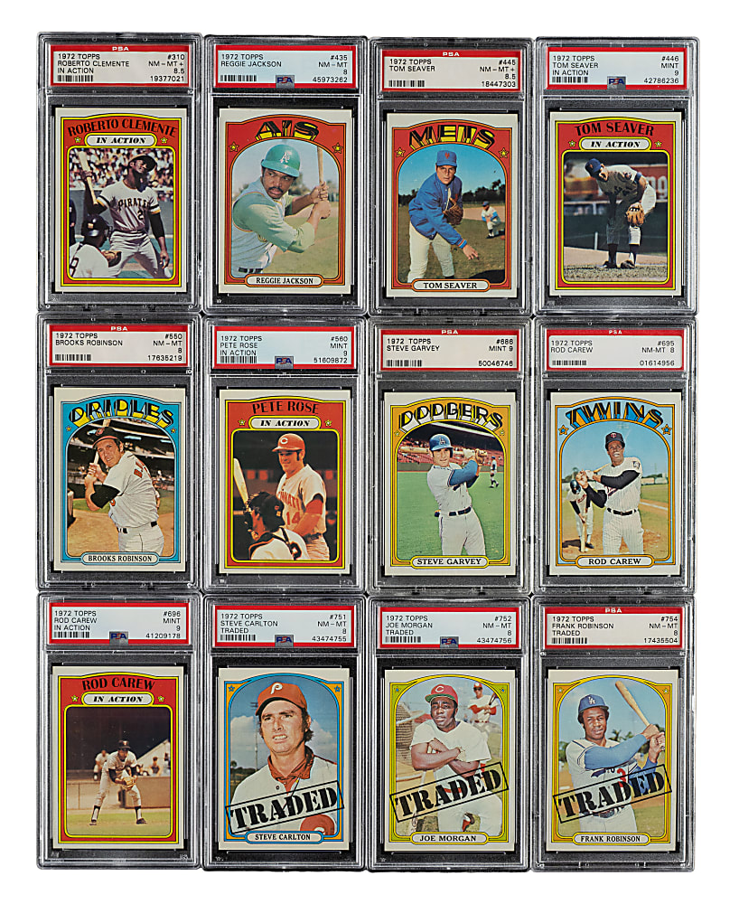High-Grade 1972 Topps Near-Complete Set (784/787) Including 66 PSA-Graded Cards