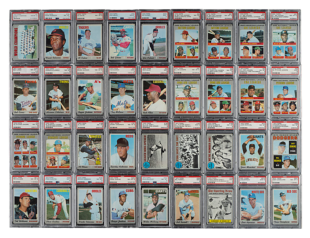 High-Grade 1970 Topps Near-Complete Set (716/720) Including 61 PSA-Graded Cards