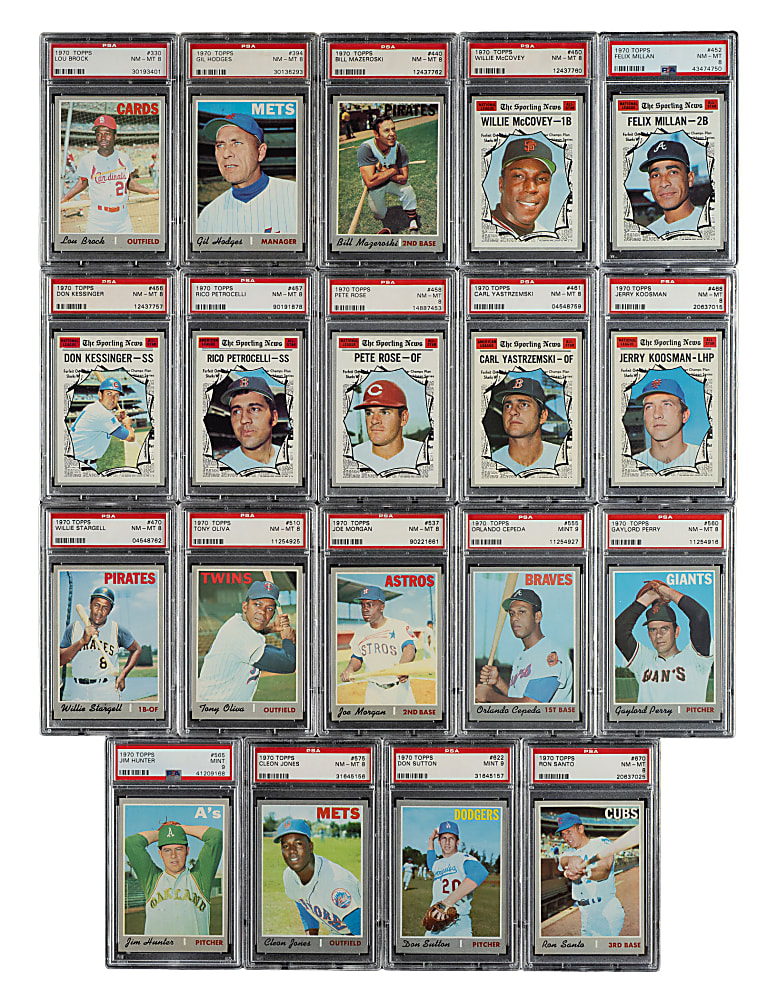 High-Grade 1970 Topps Near-Complete Set (716/720) Including 61 PSA-Graded Cards