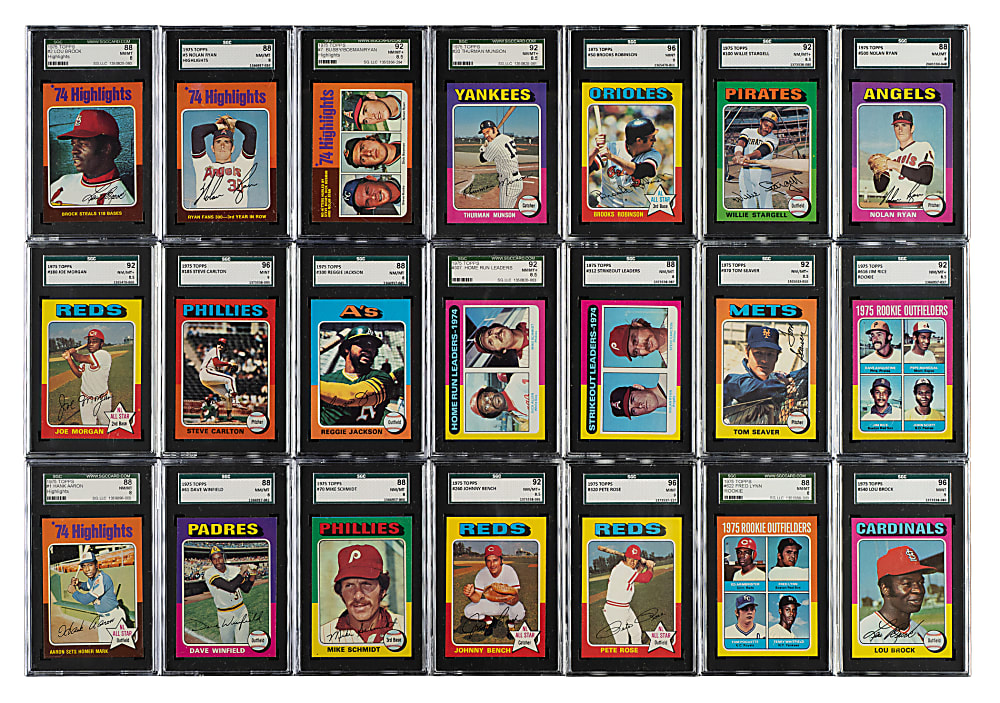 High-Grade 1975 Topps Complete Set (660) Including 24 SGC-Graded Cards