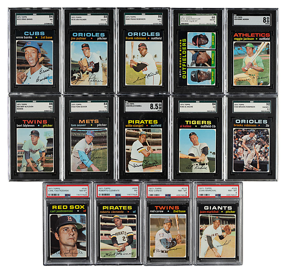 High-Grade 1971 Topps Complete Set (752) Including 20 SGC- and PSA-Graded Cards