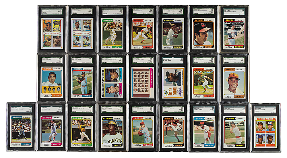 High-Grade 1974 Topps Complete Set (660) Plus 17 Variations Including 26 SGC- and PSA-Graded Cards