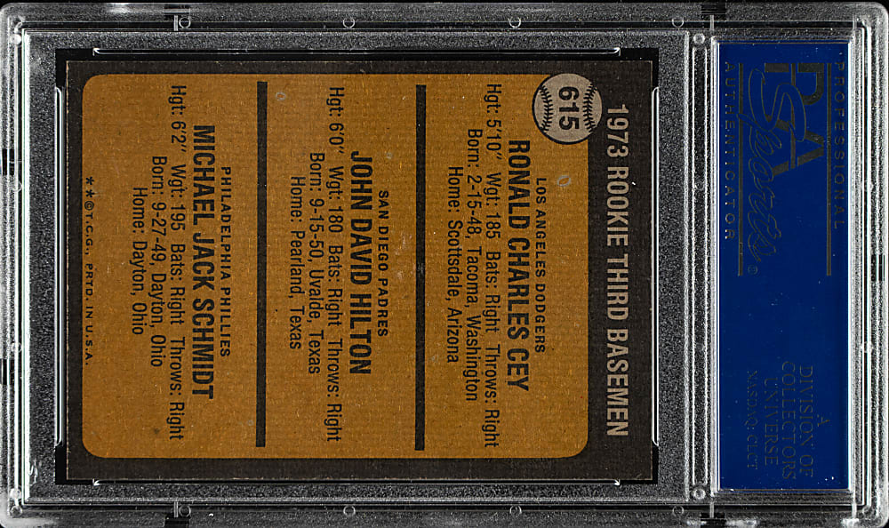 1973 Topps #615 Mike Schmidt Rookie PSA MINT 9