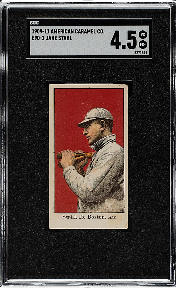 1909-1911 E90-1 American Caramel Jake Stahl SGC VG/EX+ 4.5 - 1 of 1 - Highest Graded!